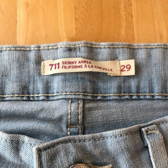 LEVI’S Straus 711 Skinny Ankle Filiforme A La Cheville Jeans EUC - Picture 6 of 14